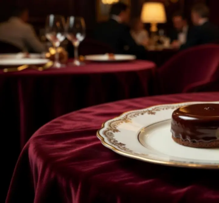 Wykwintny deser w luksusowej restauracji Nocna Strefa w Warszawie