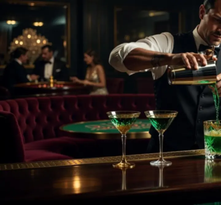 Premium koktajl serwowany przy eleganckim barze w Nocnej Strefie